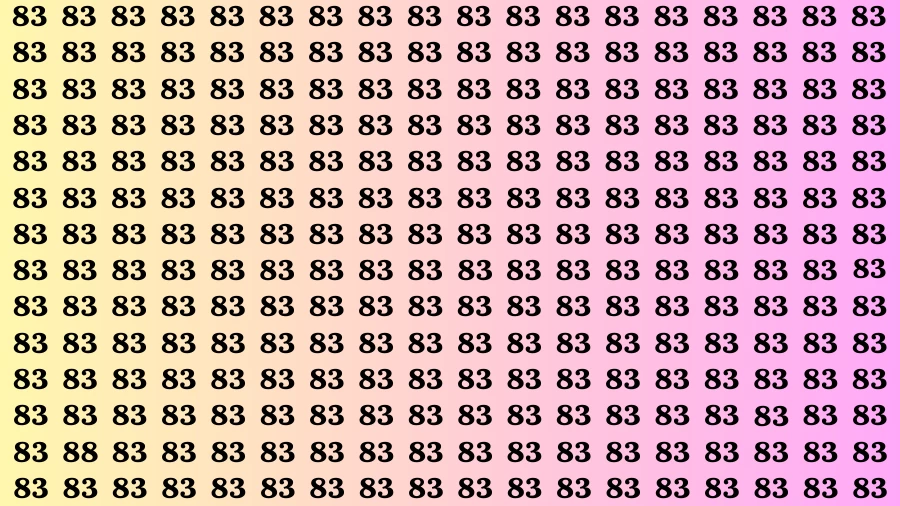 Visual Test: If you have Eagle Eyes Find the Number 88 among 83 in 15 Secs
