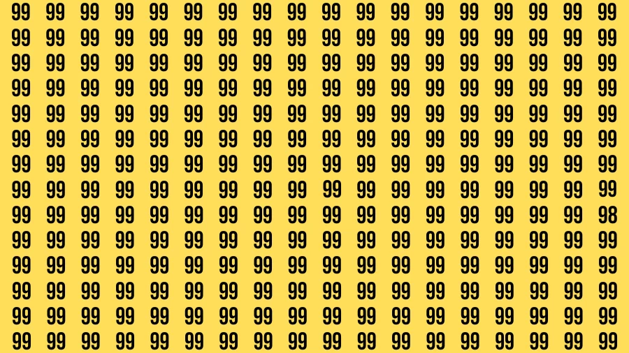 Visual Test: If you have Eagle Eyes Find the Number 98 in 15 Secs