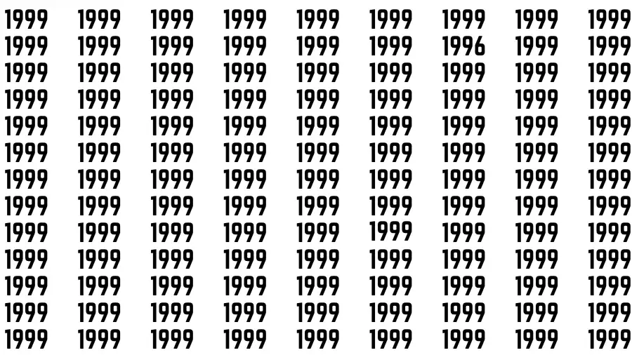 Brain Test: If you have Eagle Eyes Find the Number 1996 in 15 Secs