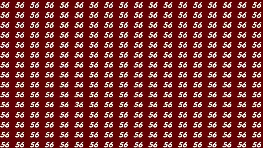 Optical Illusion Brain Test: If you have Eagle Eyes Find the number 36 among 56 in 15 Seconds?