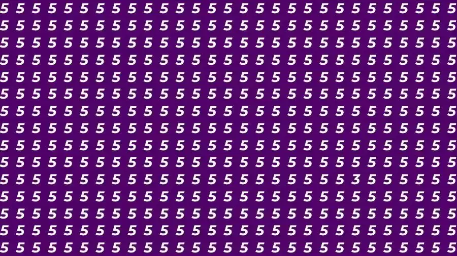 Optical Illusion Brain Test: If you have Eagle Eyes Find the number 3 among 5 in 12 Seconds?