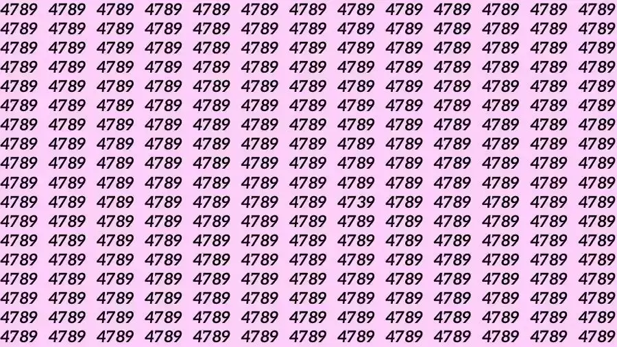 Optical Illusion Brain Test: If you have Eagle Eyes Find the number 4739 among 4789 in 15 Seconds?