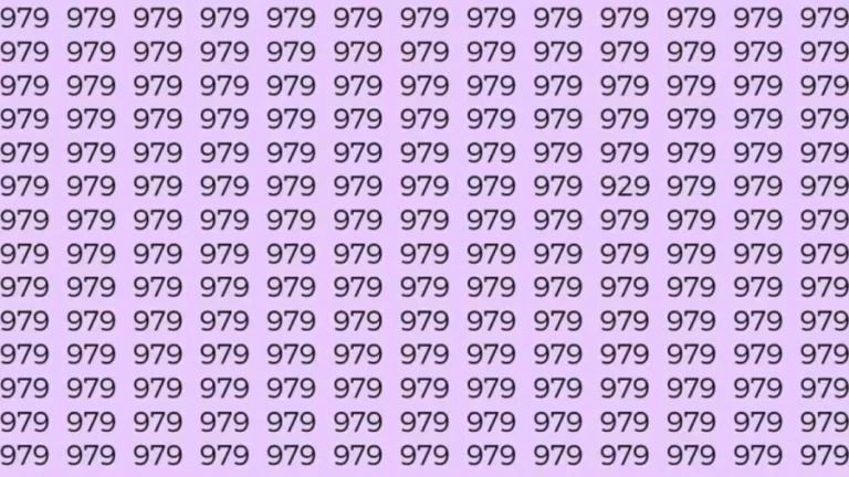 Optical Illusion Test: If you have Sharp Eyes Find the number 929 among 979 in 8 Seconds?