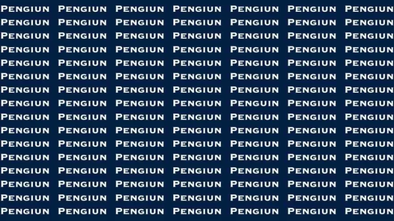 Observation Brain Test: If you have Hawk Eyes Find the word Penguin in 18 Secs