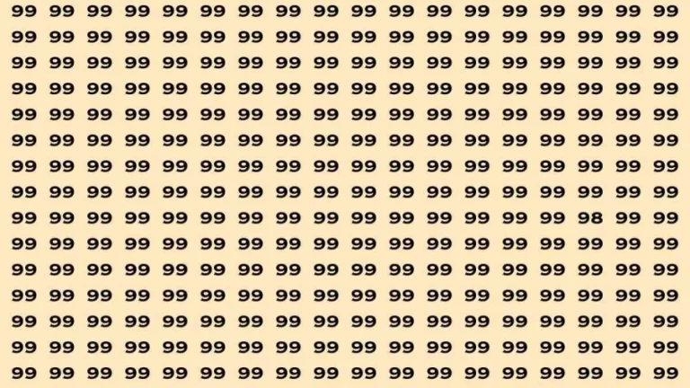 Observation Brain Test: If you have Sharp Eyes Find the number 98 in 20 Secs