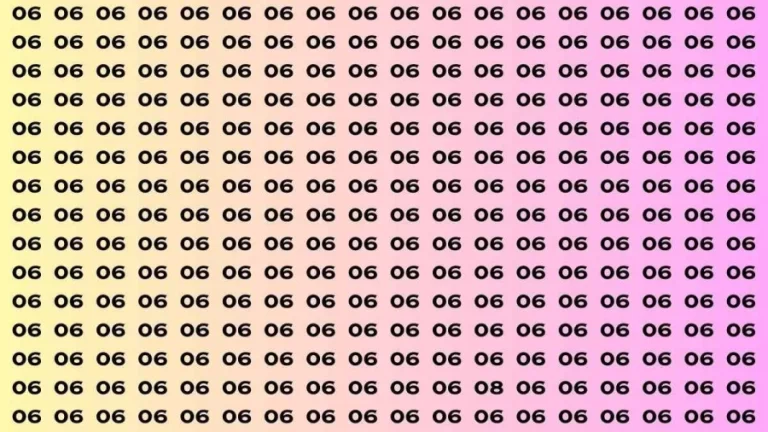 Observation Brain Test: If you have Sharp Eyes Find the number 08 among 06 in 12 Secs
