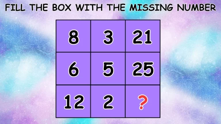 Brain Teaser: Fill the Box with the Missing Number in Less than 30 Secs