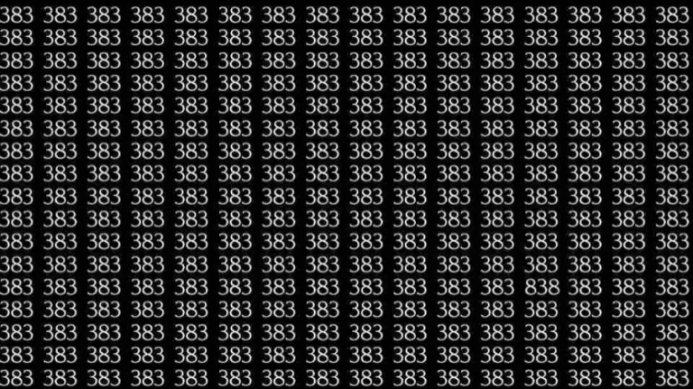 Optical Illusion Skill Test: If you have eagle eyes find 838 among 383 in 5 Seconds?