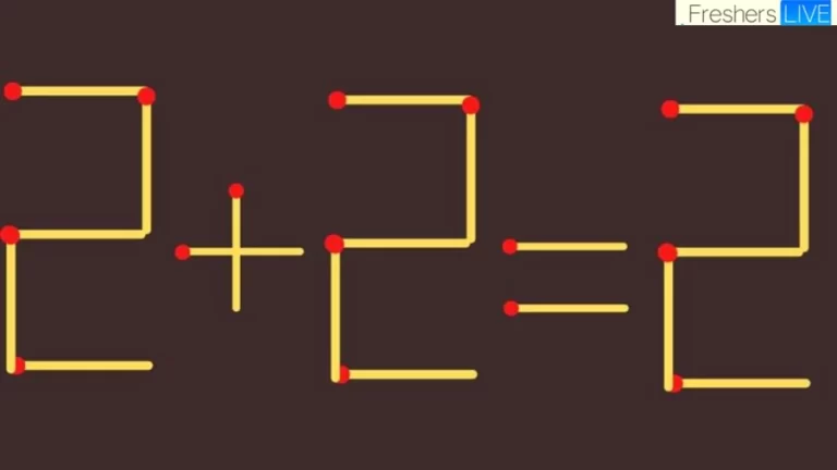 2+2=2 How Can You Move 2 Sticks To Fix This Matchstick Equation? Brain Teaser
